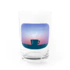 Teal Blue CoffeeのTeal Blue Hour Water Glass :front