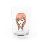 🐶シュナといろいろ🎨の三つ編み女の子 Water Glass :front