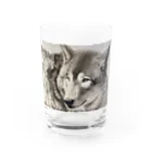 アラスカ野生動物画家きむらけいのWinds of the Wild Water Glass :front