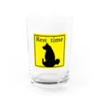 いっぷく処 てんてんのもっちり柴シルエット１(Rest time) Water Glass :front