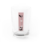 PALA's SHOPの〇和風柄　白と黒　花模様　(さくら色) Water Glass :front