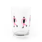 clareclaredoodleのwalking ladies water glass グラス前面