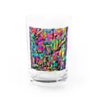 TakashiSの vivid gas station Water Glass :front