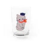 momo-nonoのもちもちほっぺのねこ Water Glass :front