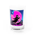 MedicalKUNの圧倒的芸術感の月夜の忍者★ Water Glass :front