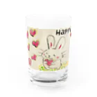 KIYOKA88WONDERLANDのうさぎちゃん。HAPPY Water Glass :front