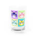 02のねこたち Water Glass :front