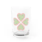 Rabbitflowerのマフィンとうさぎといちご（クローバー） Water Glass :front