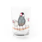 森図鑑の[森図鑑] 三羽文鳥 Water Glass :front