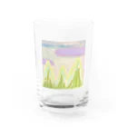 家の中の蛙 SUZURI店／森本の緩やかと穏やかは違う（正方形） Water Glass :front