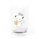 MochiMochi SHOPの白猫天使こむぎちゃん（ビール） Water Glass :front