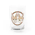 みきぞーん｜保護猫 ミッキー画伯と肉球とおともだちのrin tama usagi Water Glass :front