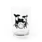 ロジローのドラム(ネコ)黒 Water Glass :front