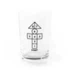 オノマトピアのかかしのケンパ（レトロデザイン） Water Glass :front