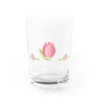 Erizoぐっずショップのチューリップ桃色 Water Glass :front