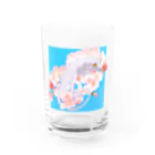 おにぎり屋の春待ち桜とニホンヤモリ Water Glass :front