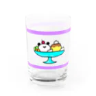 ゆっけちゃんの隠れ家のプリン・ア・ラ・モードみたいなぱんだ(紫) Water Glass :front