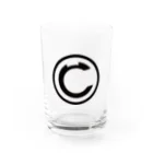 クリーンパンサーのグッズショップのクリーンパンサー｜ロゴ(黒) Water Glass :front