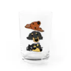 ダックス雑貨ひなたの3Dachs Water Glass :front