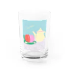 日々花々のチューリップ×ティーカップ Water Glass :front