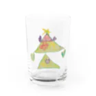 KidsArtの【子どもの絵】クリスマスツリー Water Glass :front