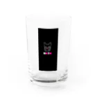 NKTK♡ＳＨＯＰの猫ドクロ（黒白ピンク） Water Glass :front