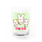 けあうさSHOPのがんばろうけあうさ Water Glass :front