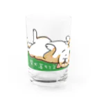 chizuruの柴犬落ちてる（茶）背景グリーン Water Glass :front