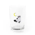 Hinata個展の月と猫　あくび猫 Water Glass :front