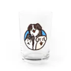 自由の飛び出す犬 Water Glass :front