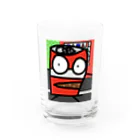 雄大な蒼い空の缶ジュースのコーラくん Water Glass :front