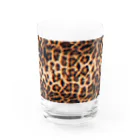 キッチンファラオのヒョウ柄　デザイン Water Glass :front