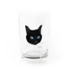 小鳥と映画館の青い瞳の黒猫 Water Glass :front