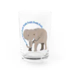 LalaHangeulのアフリカゾウさん　ハングルバージョン Water Glass :front