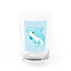 dolphineの癒しのハッピードルフィン　Healing Happy Dolphine Water Glass :front