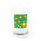 1080shopの花オレンジ Water Glass :front