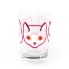 9livesworkのまる目おやつ時間（透過） Water Glass :front