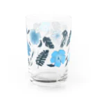 れもその小さいお店の花柄【青】 Water Glass :front