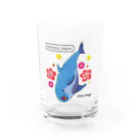 Kinkadesign うみのいきものカワイイShopの華やかボタニカルなハンドウイルカ Water Glass :front