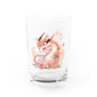 Japan Beautyオリジナルショップのうっすらピンクの花龍さん Water Glass :front