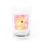 虹色PLUSのキュートな水玉うさぎちゃん Water Glass :front