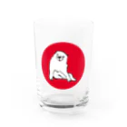 ふくふく商店の長沢芦雪の「あの犬」※日の丸バージョン Water Glass :front