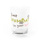 Tomomi Fujiiのずんぐり屋のいつも心にウォンバット yellow Water Glass :front