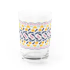 おおくわあやの黄色いお花とうさぎ Water Glass :front