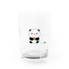 ゆきいろデザインのスイカを食べるパンダ Water Glass :front