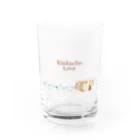 雛乃の文鳥グッズ屋さんのキンカチョウのネモフィラデザイン Water Glass :front