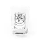 greetenのアート猫　モノクロ　 Water Glass :front