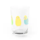 yomoyomo_yomogiのセキセイインコ_パステル Water Glass :front