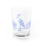 Blue Gemのハシビロコウとハイギョ Water Glass :front