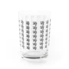 LalaHangeulのカとカとカのストライプ　ハングル子音デザイン Water Glass :front